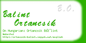 balint ortancsik business card